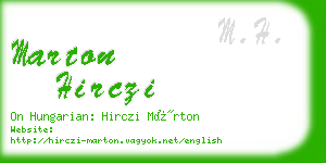 marton hirczi business card